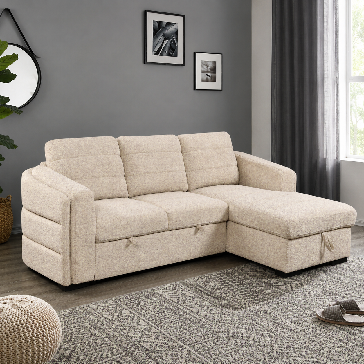 Sala Rinconera Ana Chenille Beige