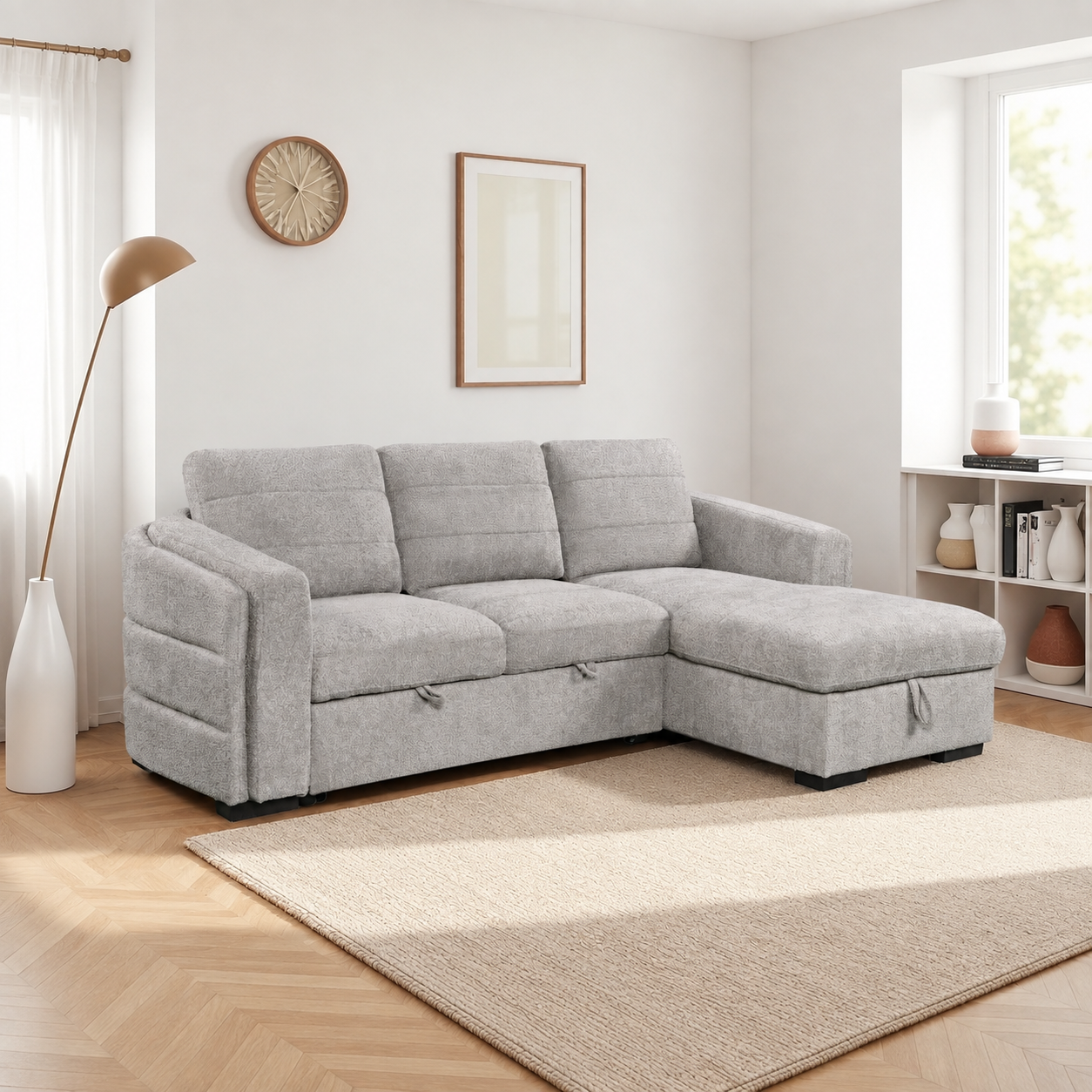 Sala Rinconera Ana Chenille Gris