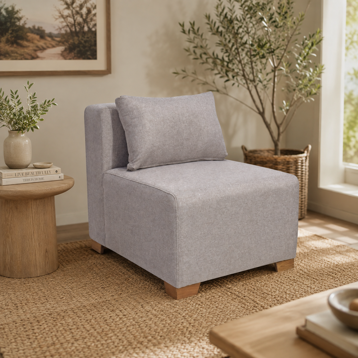 Butaca Fred Icono Taupe, Natural