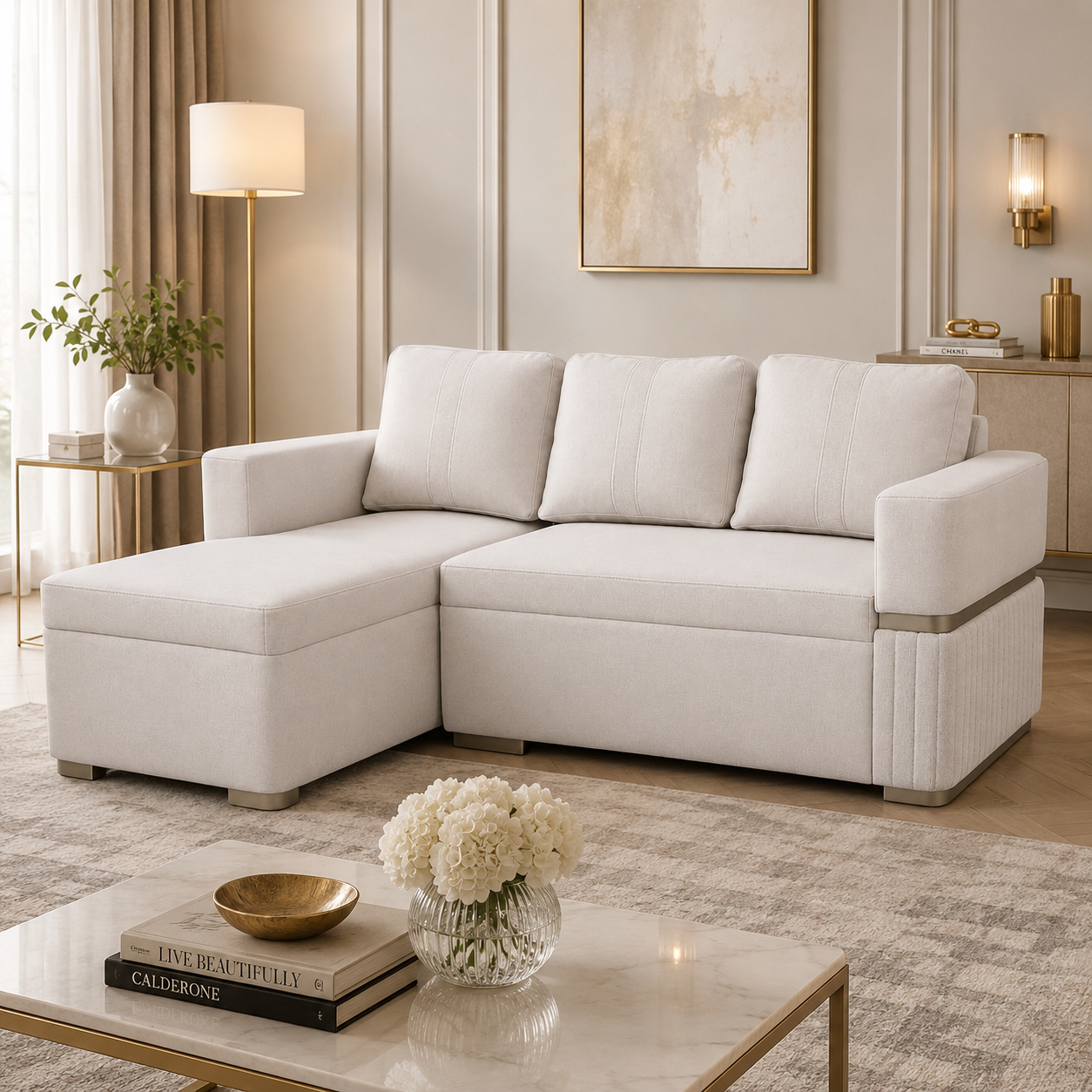 Sala Rinconera Dior Velvet Suprema Sand, Champ