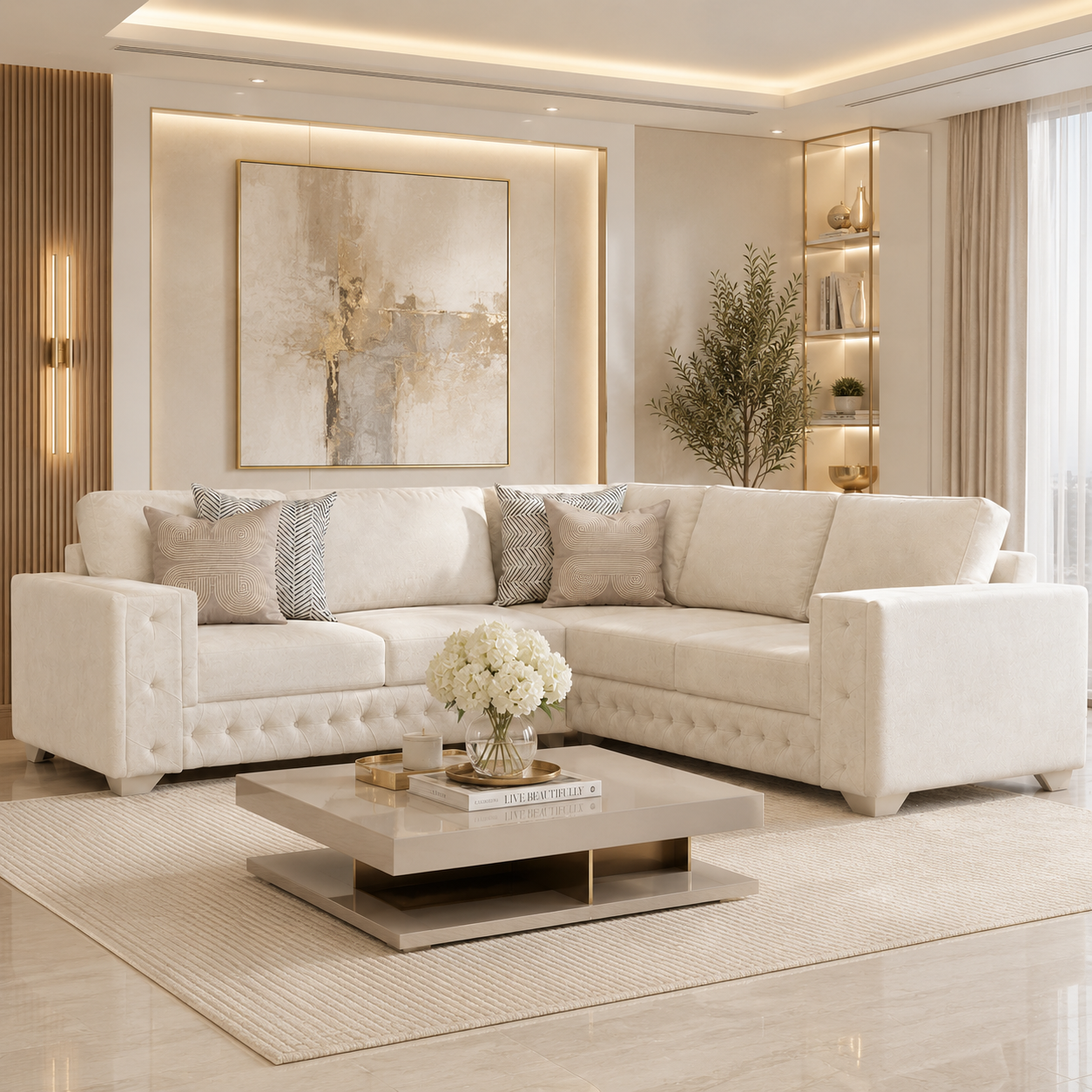 Sala Rinconera Living Lino Beige