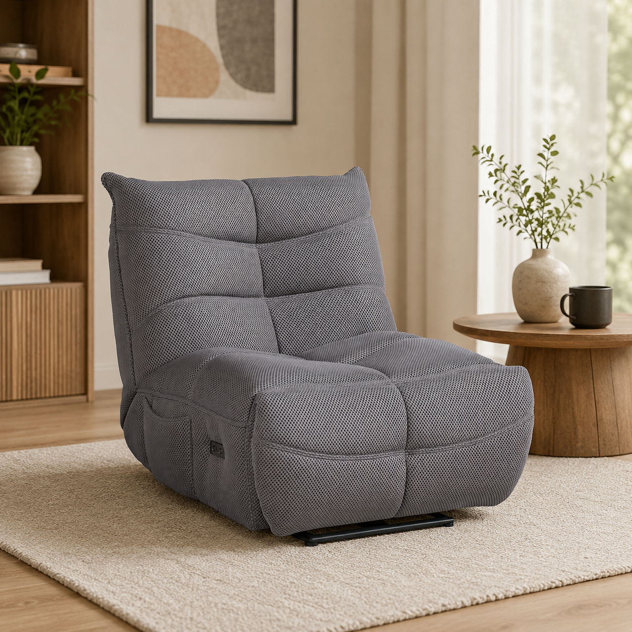 Silla Reclinable Mecedora Aston Gris Oscuro Manual