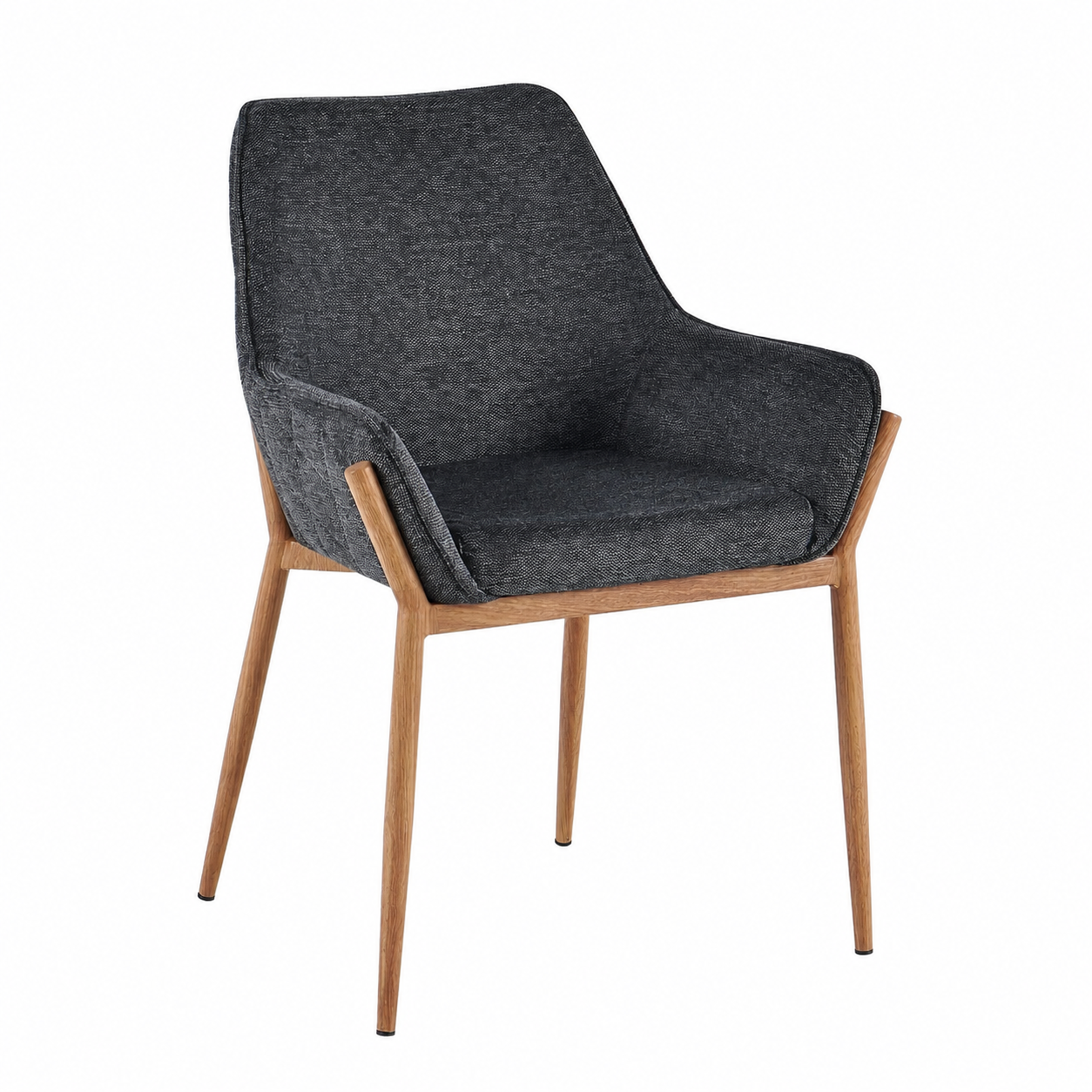 Silla Comedor Ventury Microfibra Plomo, Natural