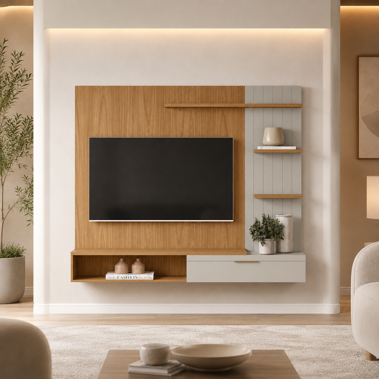 Panel de Tv Montreal Natural, Beige