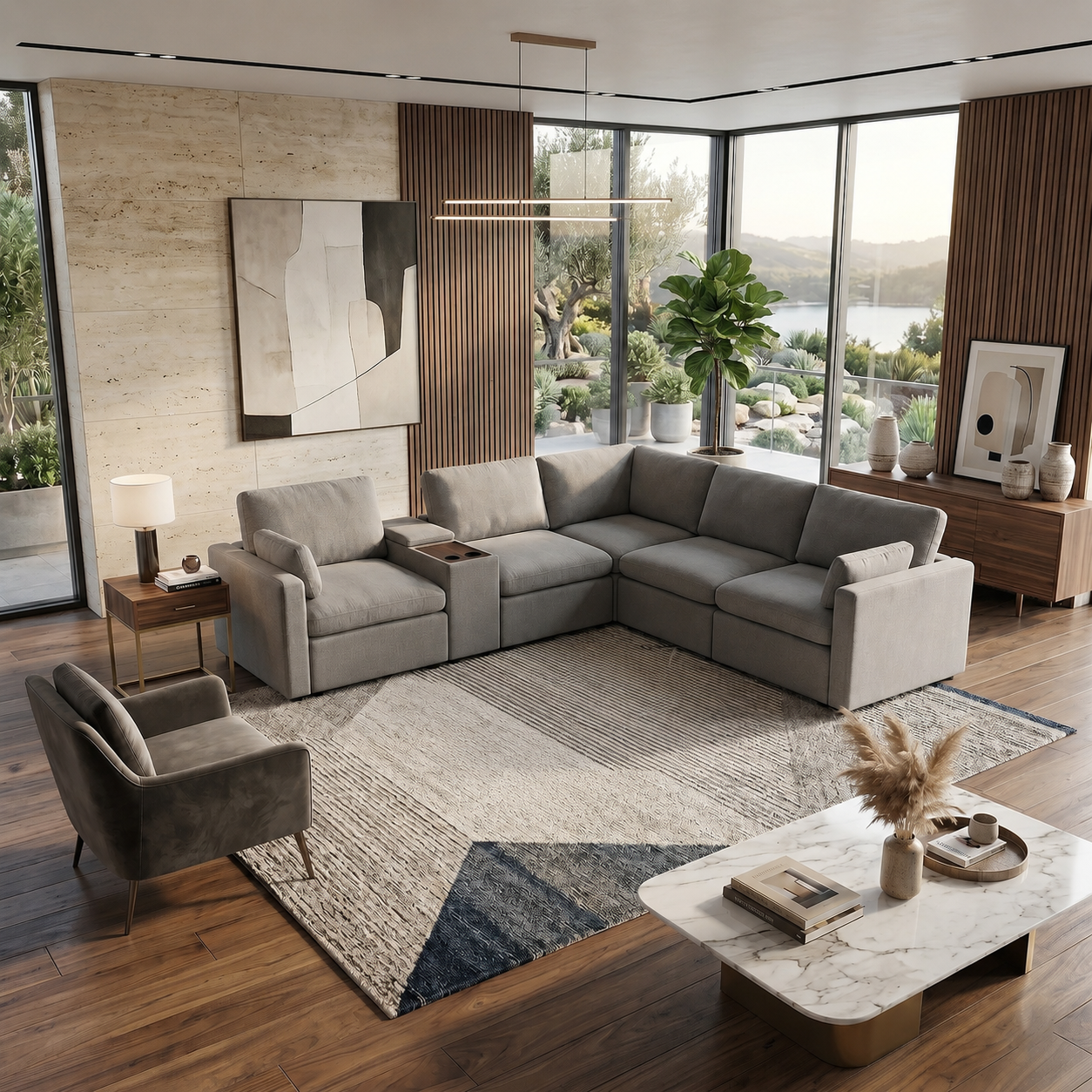 Sala Funcional Filipo Chenille Beige