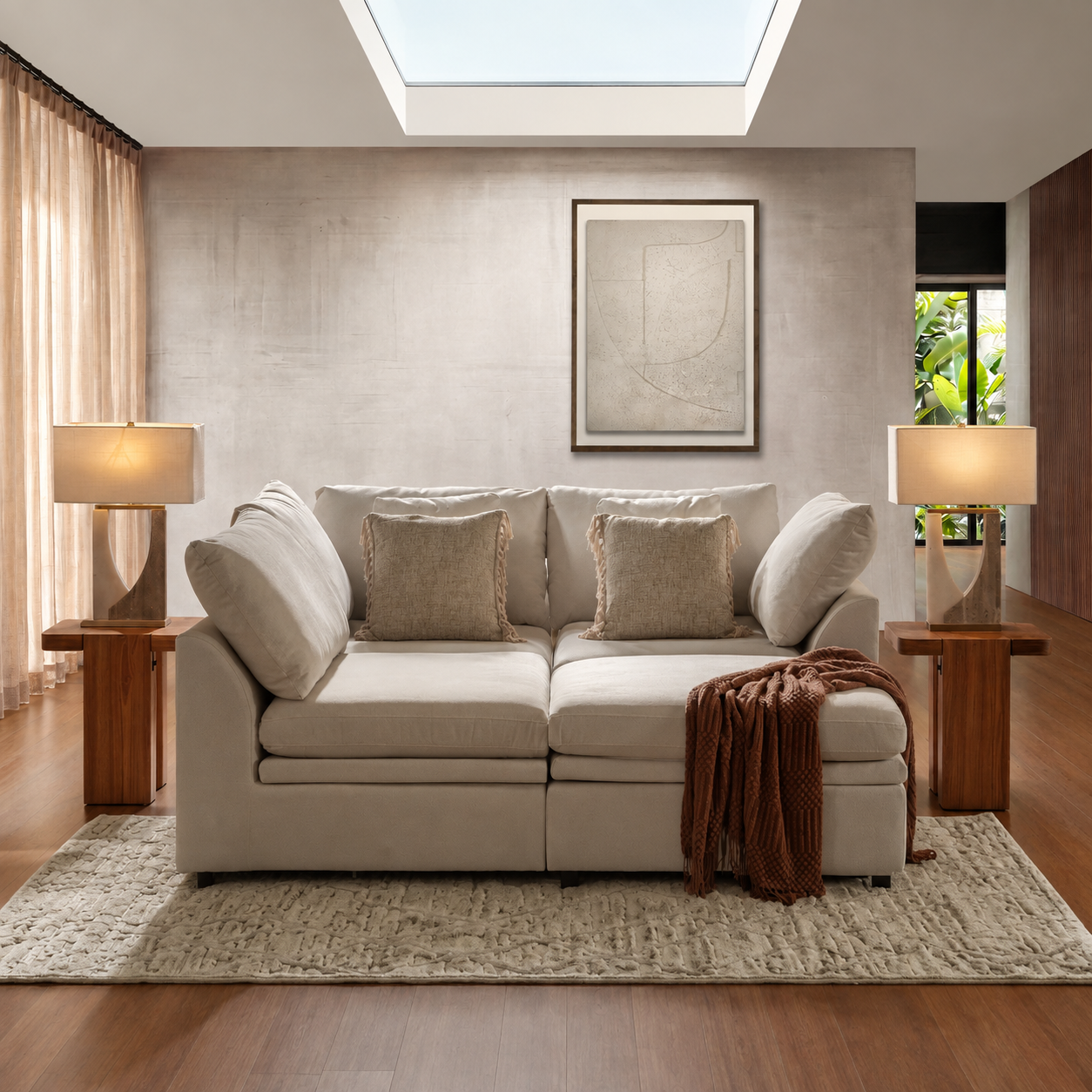 Sala Funcional Vicka Velvet Serena Crema