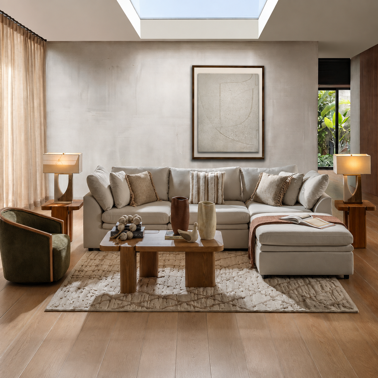 Sala Funcional Vicka Velvet Serena Crema