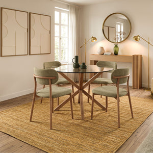 Comedor 4 Puestos Dousty Verde, Natural