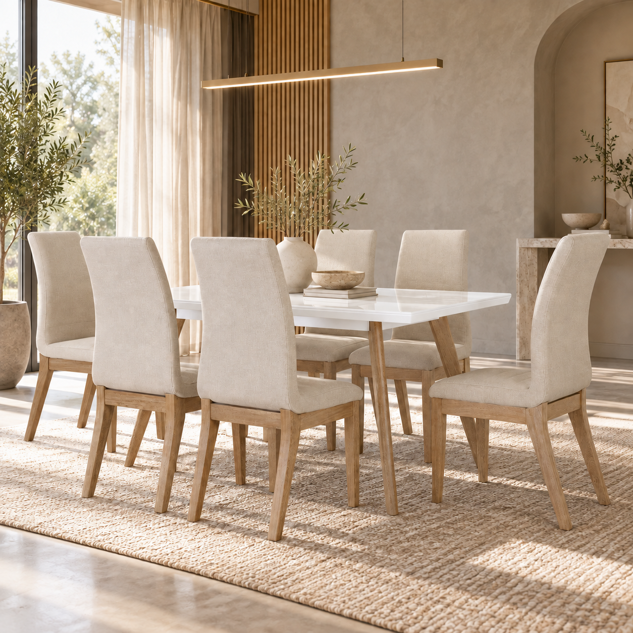 Comedor 6 Puestos Bruno Eurolino Bali Beige