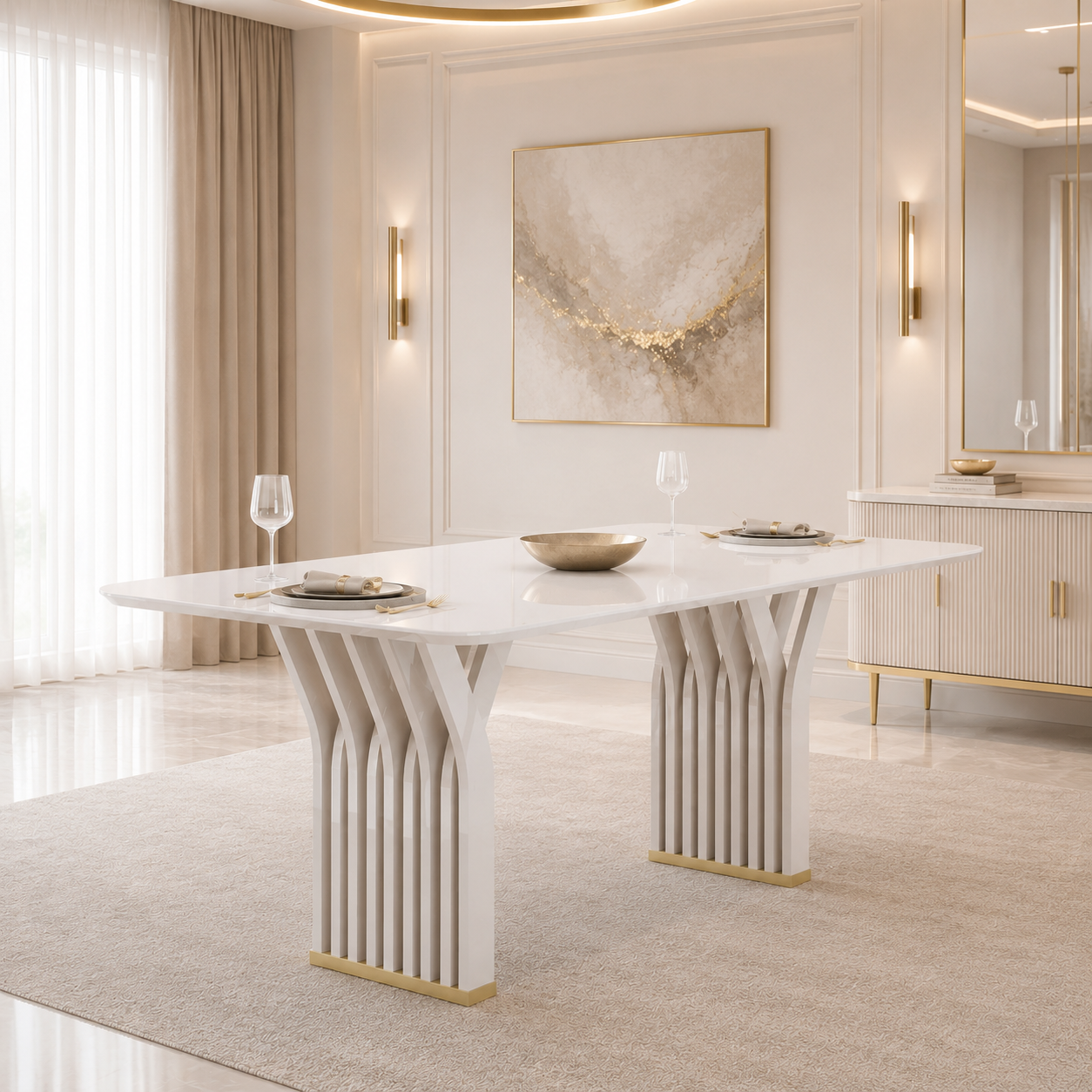 Mesa Comedor 6 Puesto Yara Off White