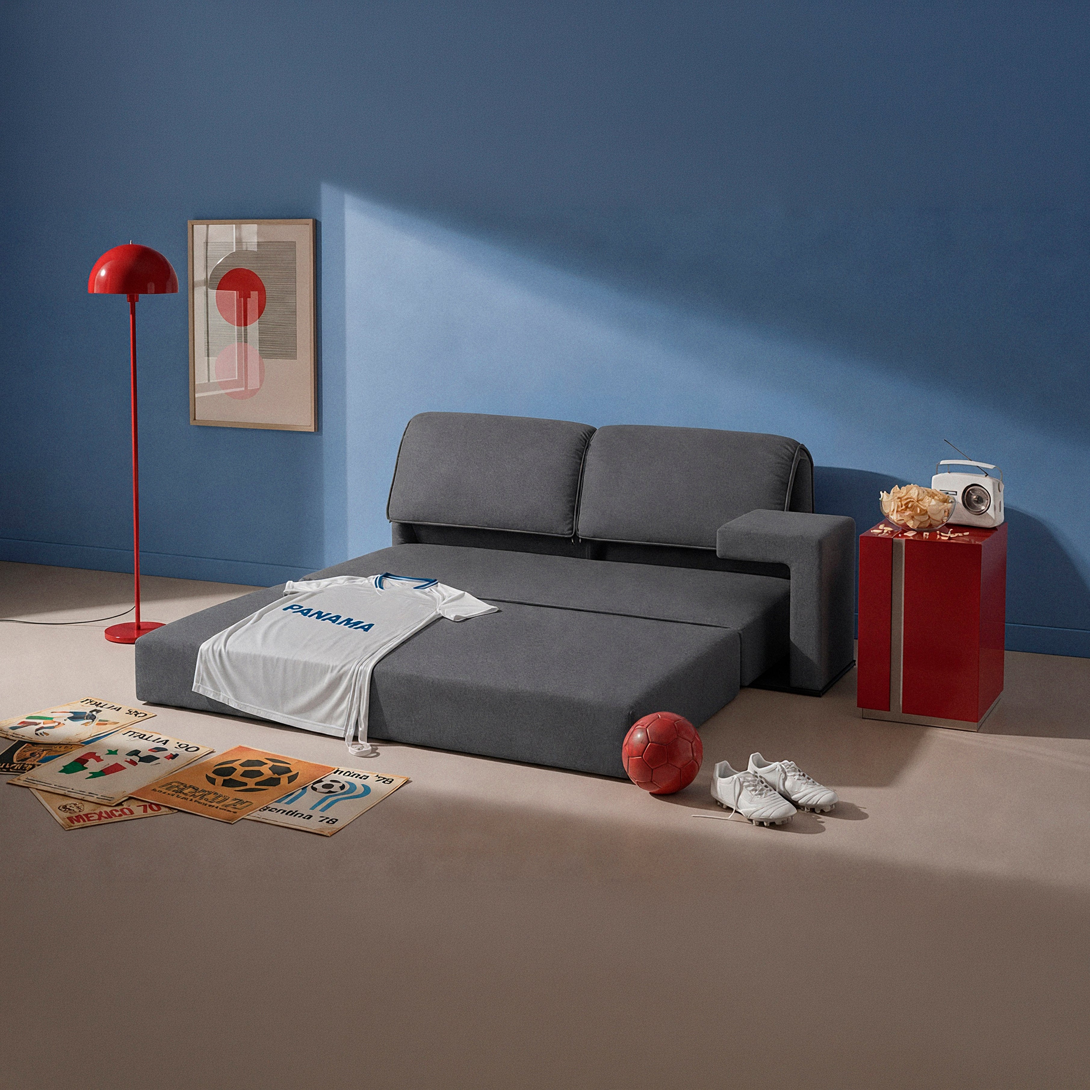 Sofá Cama Skaip Lino Gris Oscuro