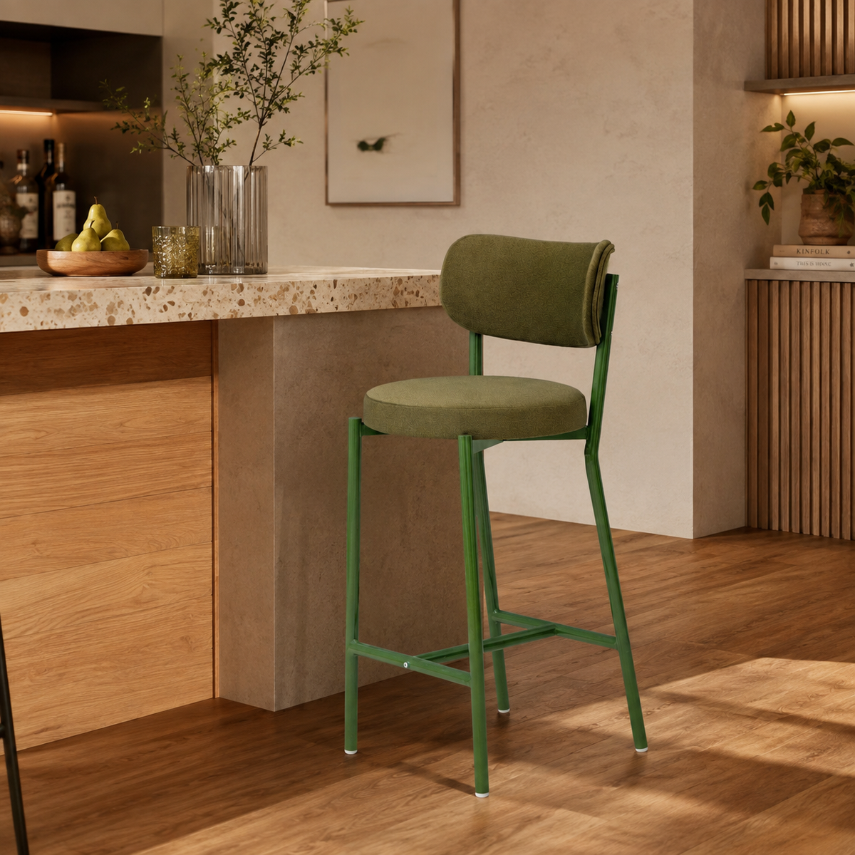 Silla Bar Arthur Velvet Nara Verde, Verde