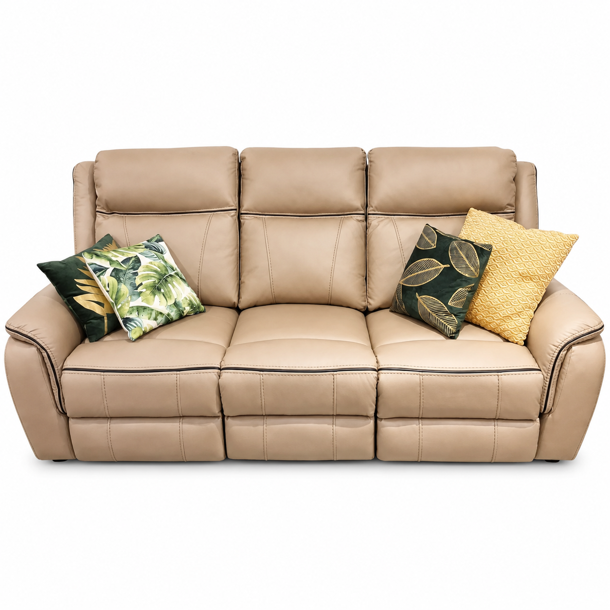 Sofá Reclinable Eléctrico 3 Puesto Berry Camel