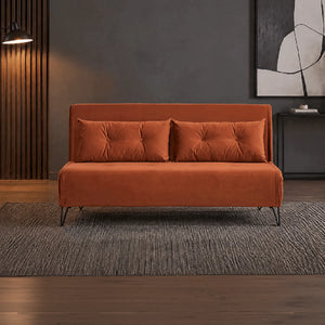 Sofá Cama Pier Microfibra Naranja