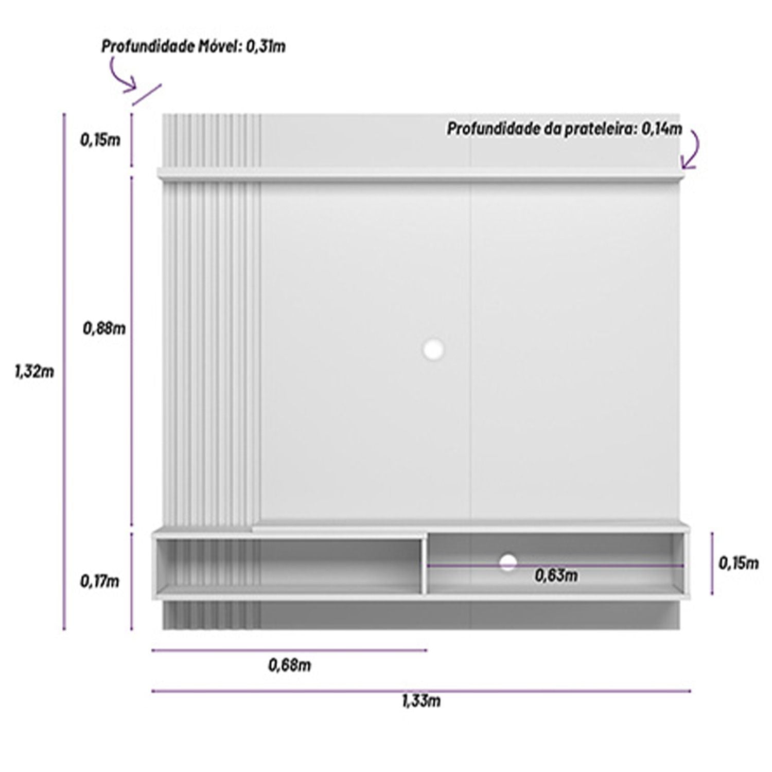 Panel de Tv Pier Natural, Off White