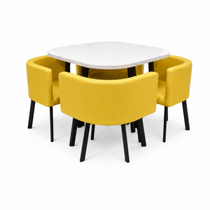 Comedor 4 Puestos Alec Marmol, Amarillo