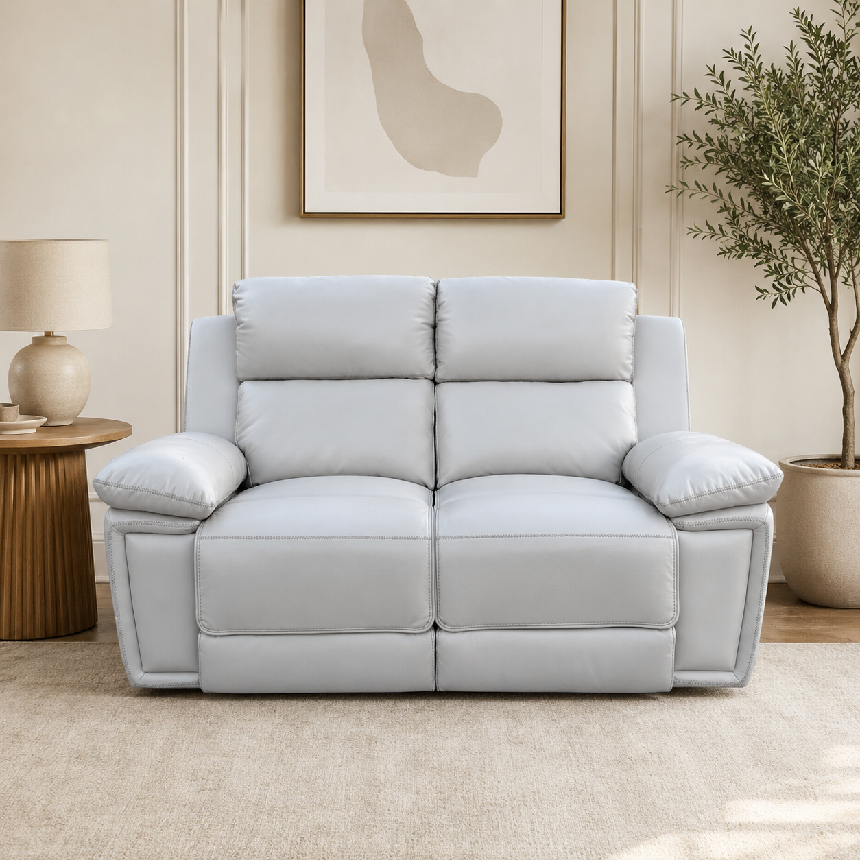 Sofá Reclinable 2 Ptos Arezzo Beige
