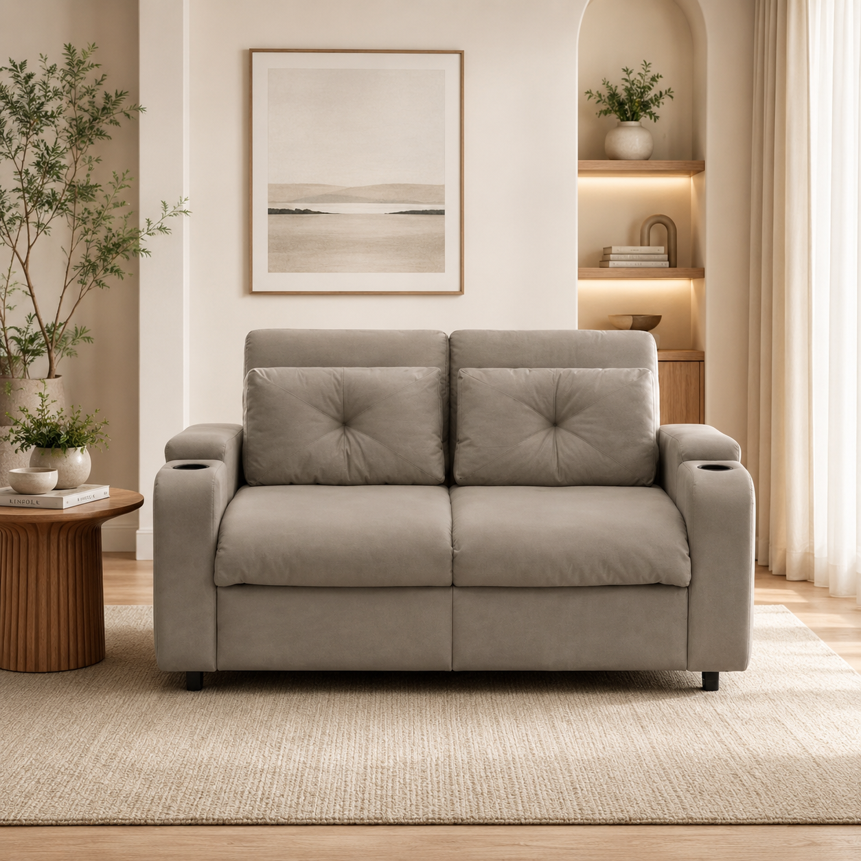 Sofá Cama Boston Velvet London Taupe