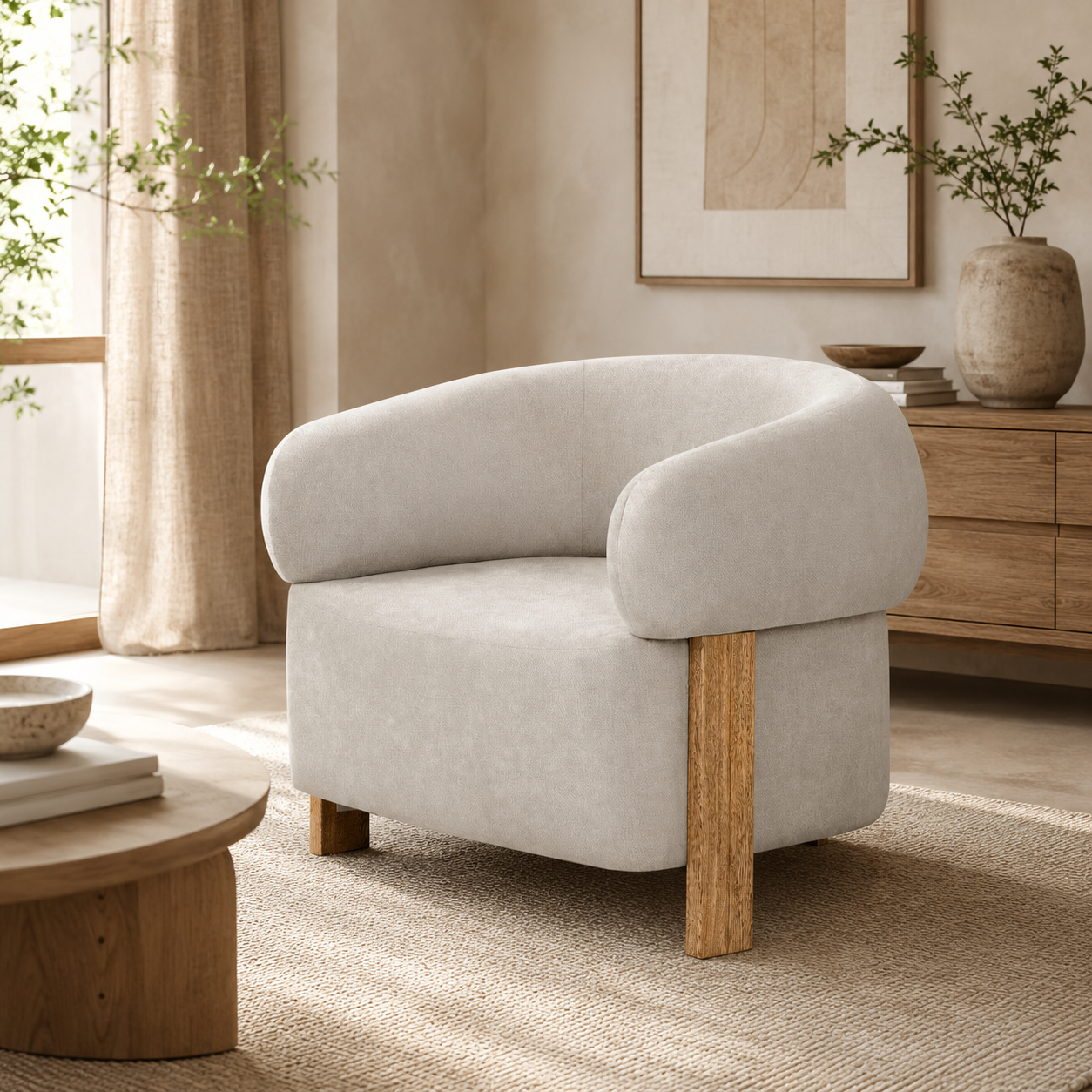 Butaca Sabina Microfibra Impetu Beige, Natural