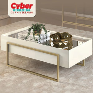 Mesa De Centro Loft Off White Champaña