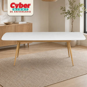 Mesa Comedor 8 Puestos Utah Blanca Extensible