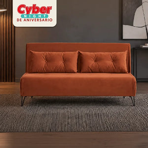 Sofá Cama Pier Microfibra Naranja