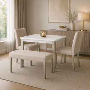 Comedor 4 Ptos Line Velvet Azafran Crudo, Champaña