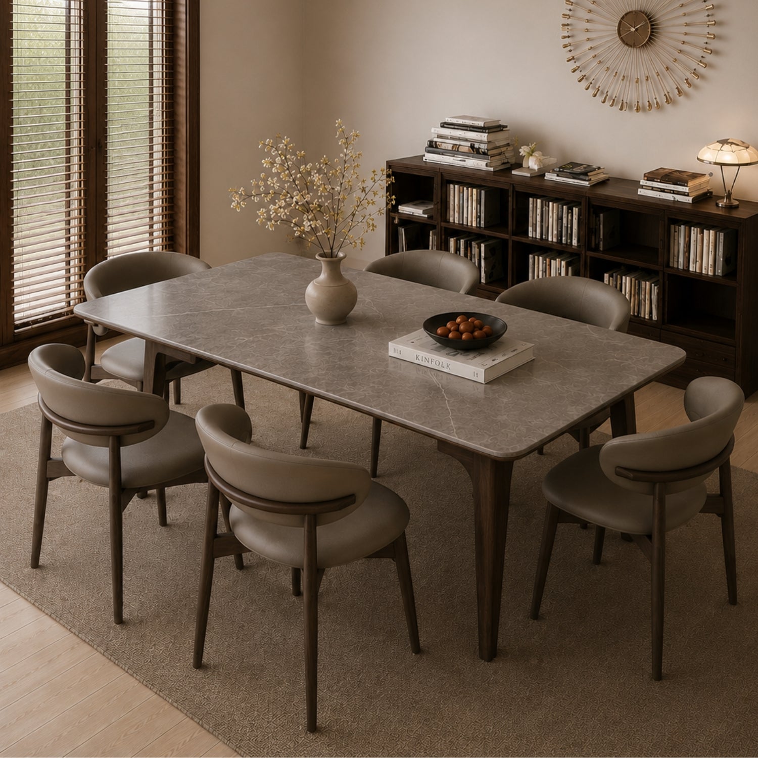 Comedor 6 Puestos Ontario Marmol, Gris
