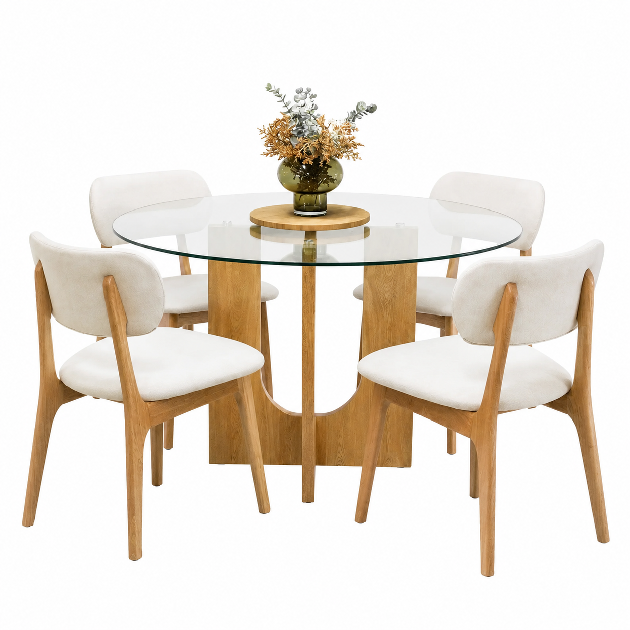 Comedor 4 Puestos Ren Lino Beige
