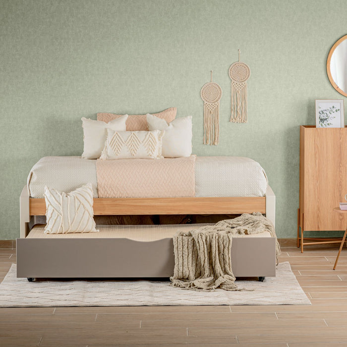 Cama Auxiliar Dúplex Emma Off White, Natural Y Taupe