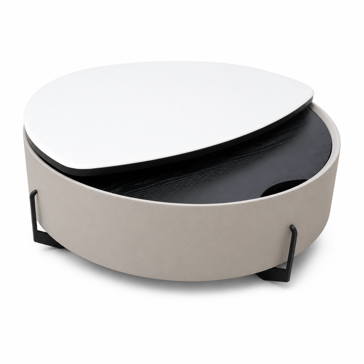 Mesa De Centro Moscu Marmolizada Blanca