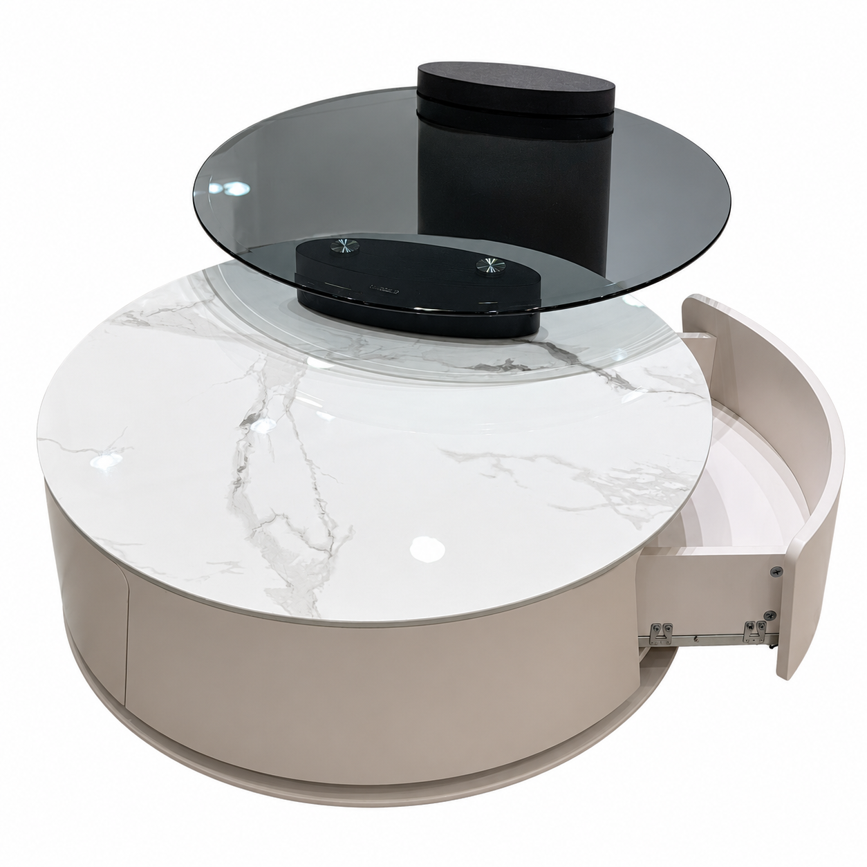 Mesa De Centro Niki Marmolizada Blanca