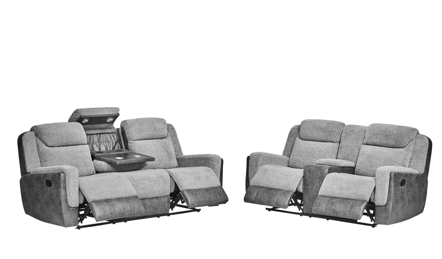 Sofá Reclinable 3 Puestos Decko Microfibra Gris