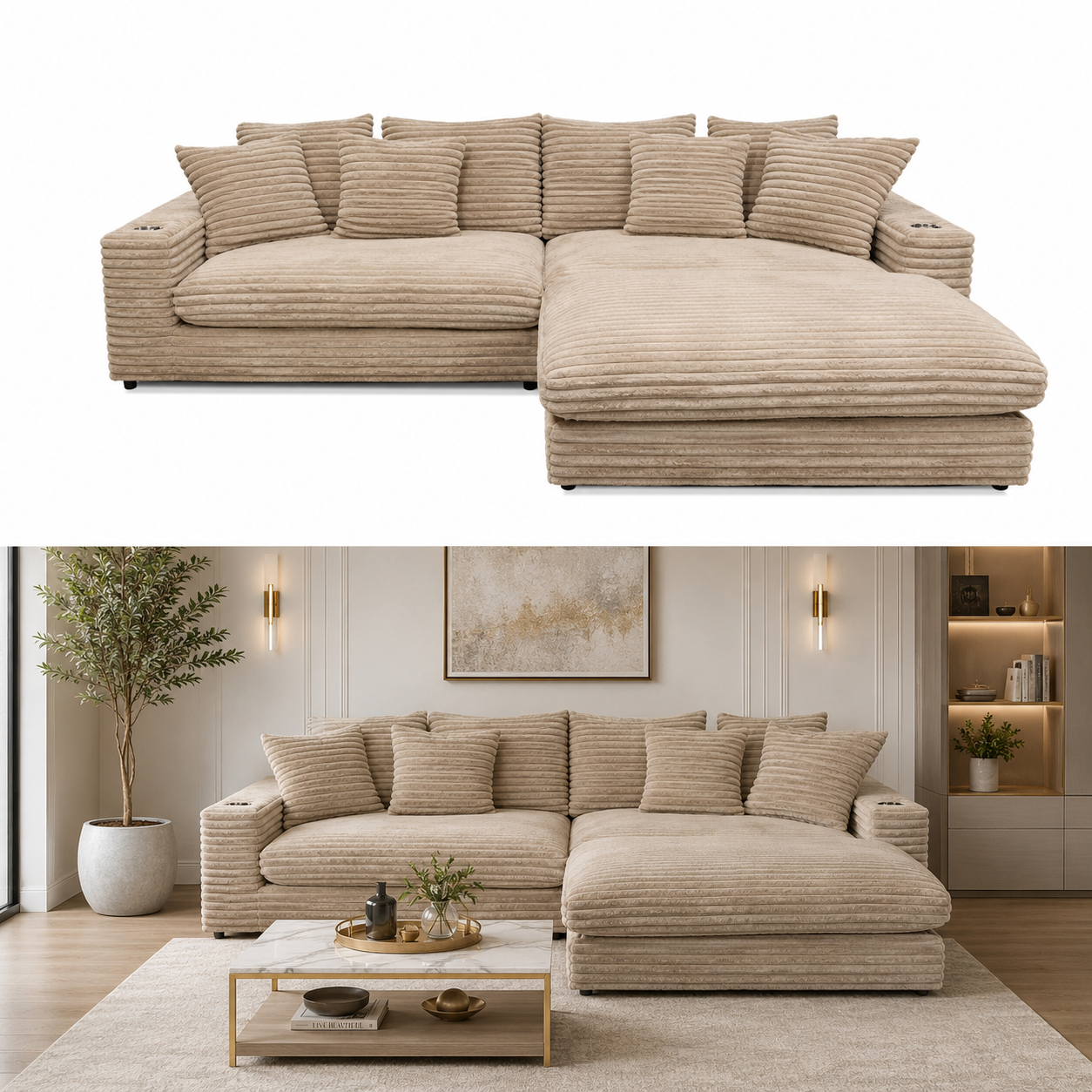 Sala Rinconera Andru Velvet Taupe