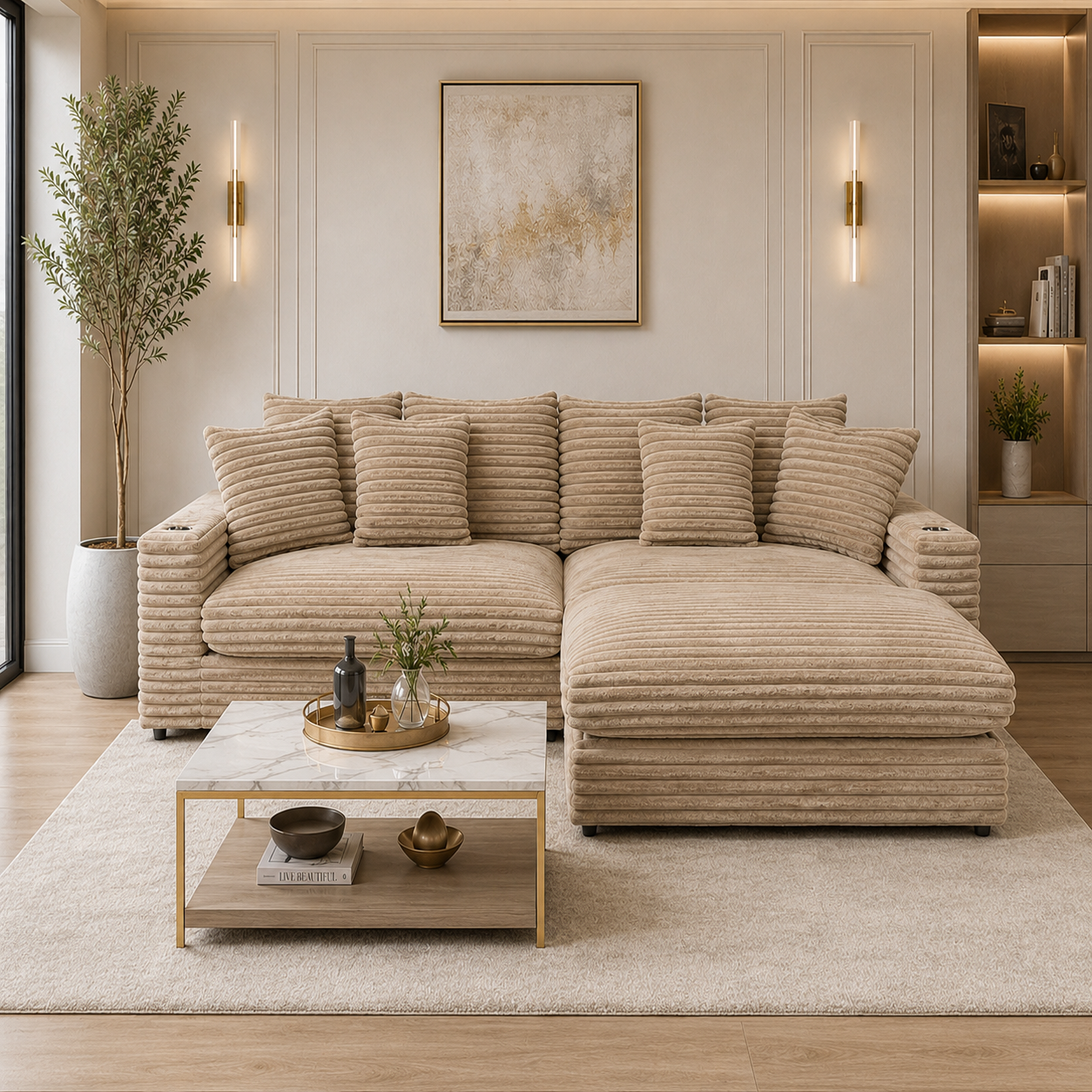 Sala Rinconera Andru Velvet Taupe