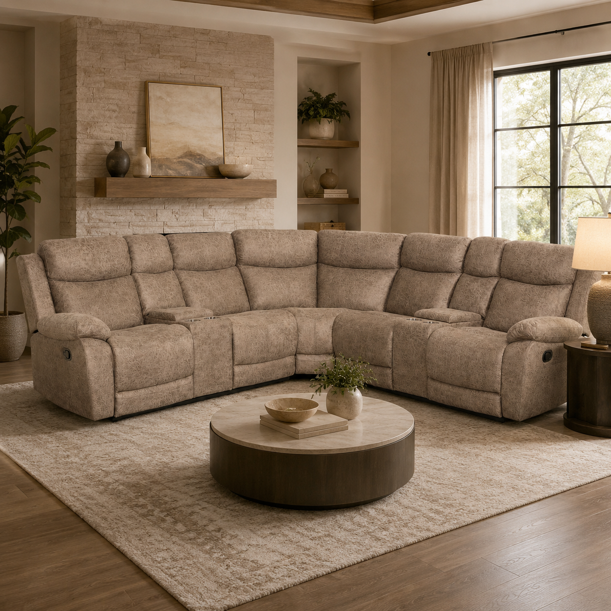 Sala Rinconera Reclinable Andy Beige Oscuro
