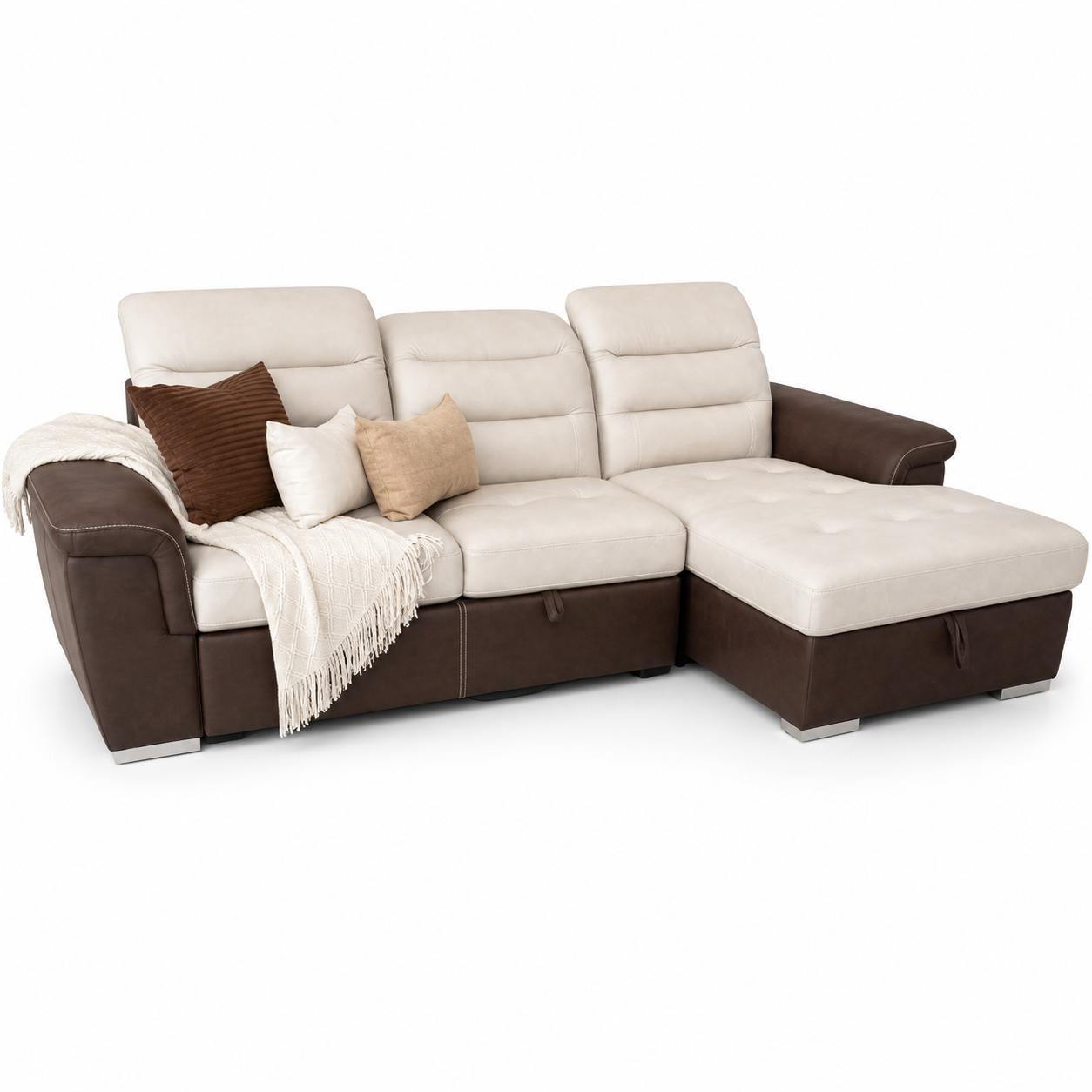 Sala Cama Moscu Taupe, Chocolate Orientación Derecha