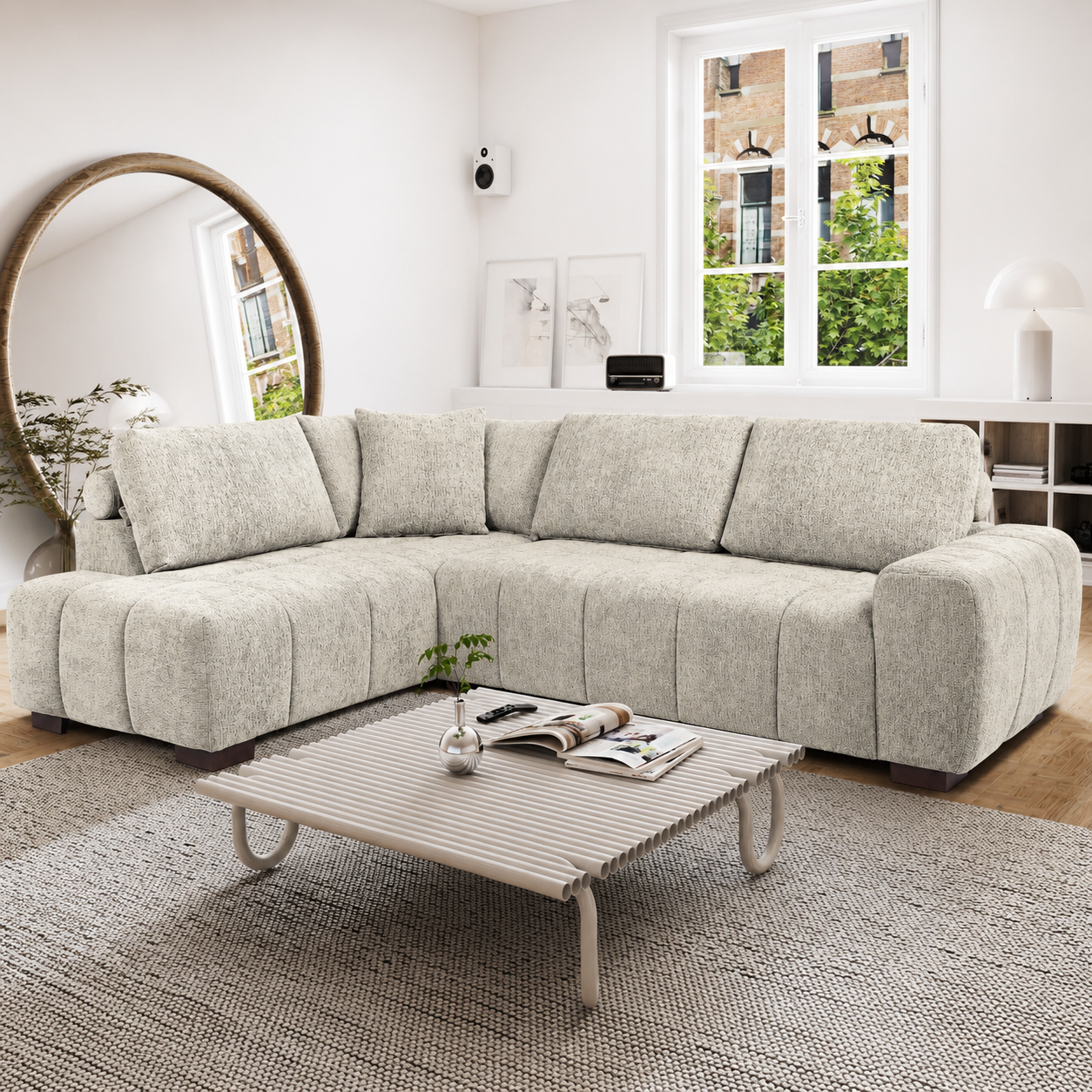 Sala Rinconera Cielum Velvet Beige
