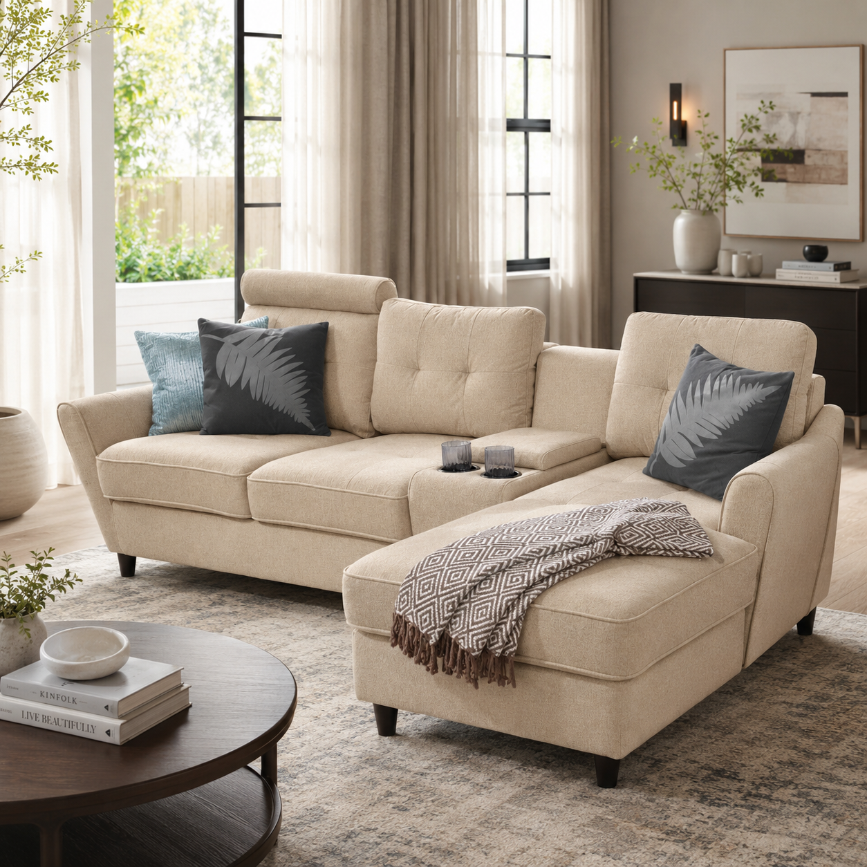 Sala Rinconera Oxford Lino Beige