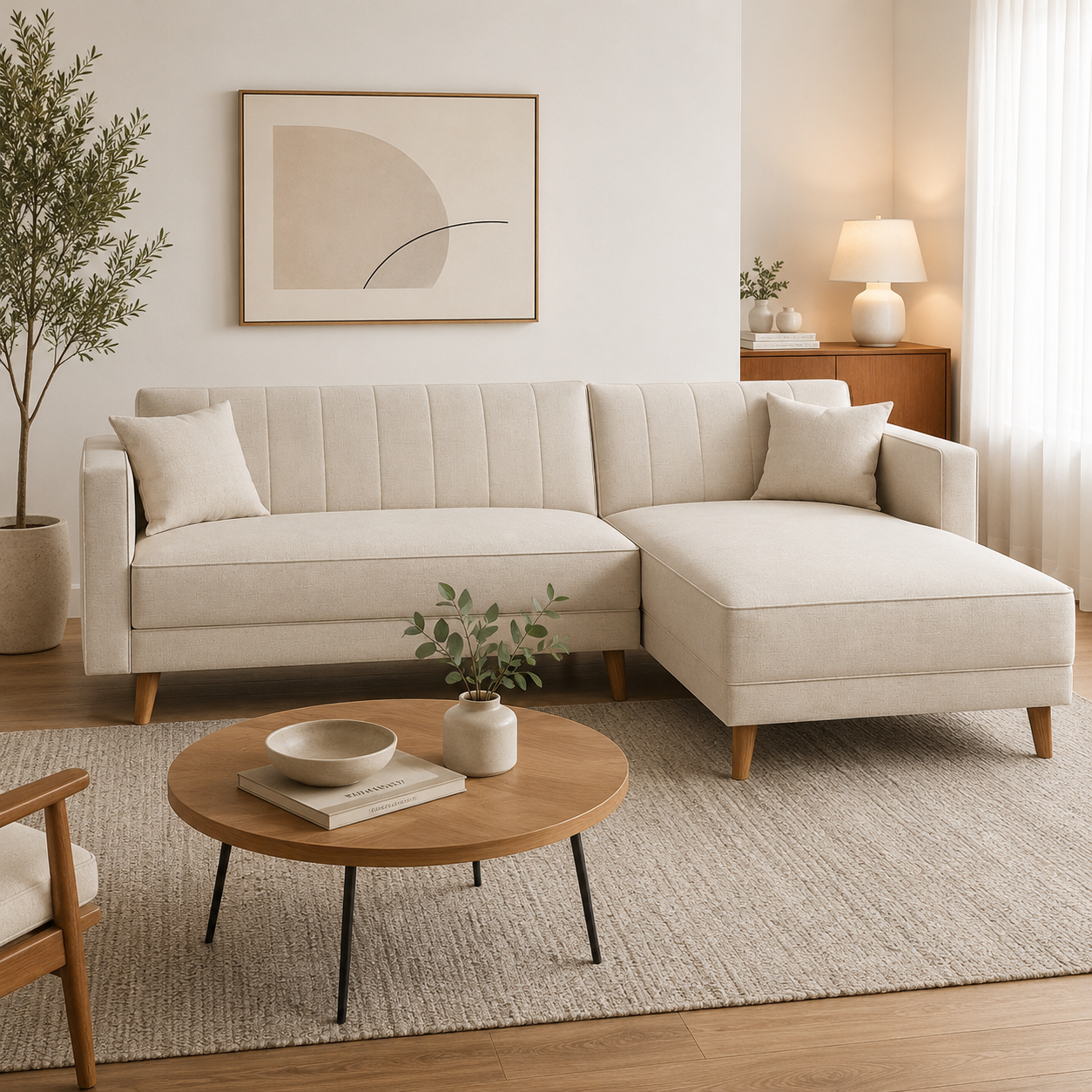 Sala rinconera Ren Beige Rayas
