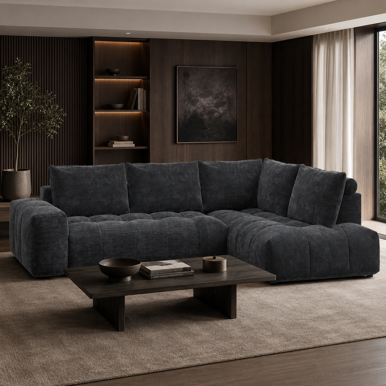 Sala Rinconera Cielum Velvet Gris