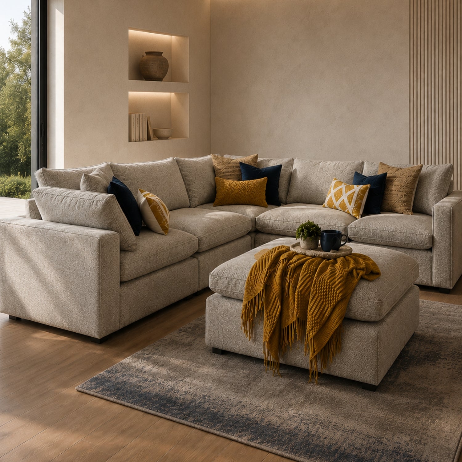 Sala Rinconera Romby Lino Beige