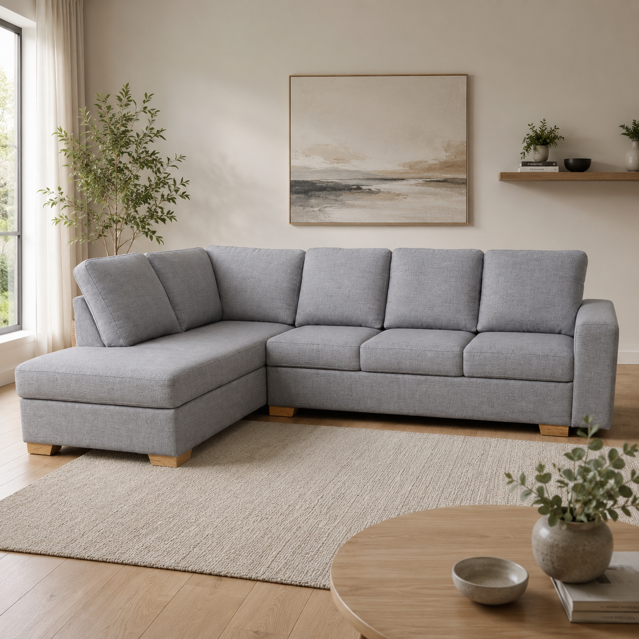 Sala Rinconera Rusel Lino Gris