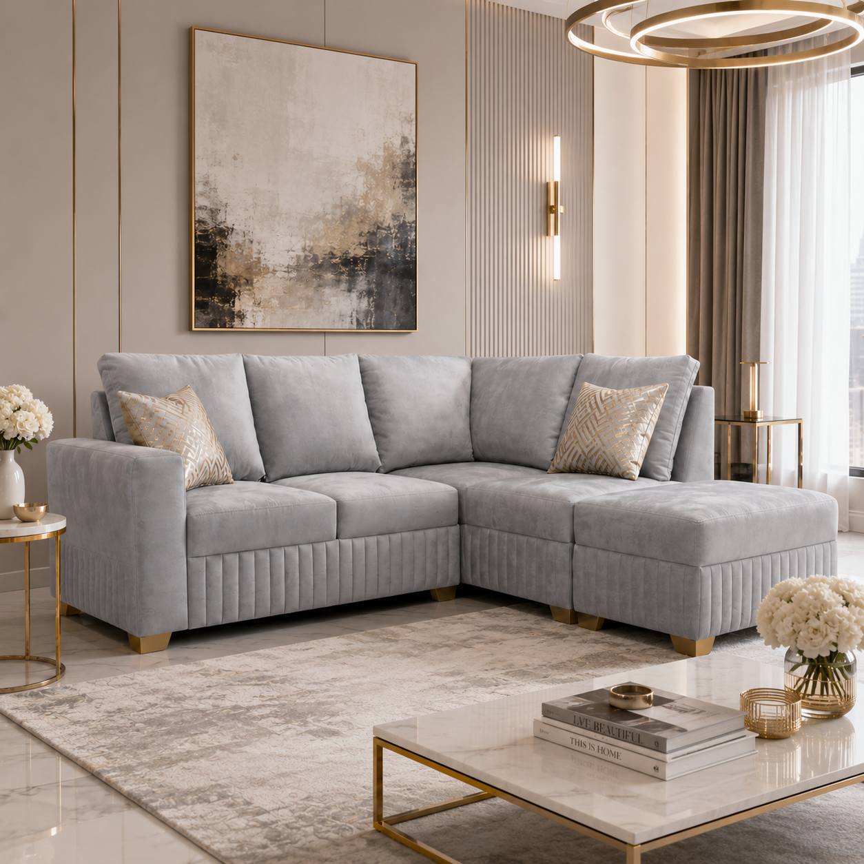 Sala Rinconera Tampa Eleganza Plata, Champaña