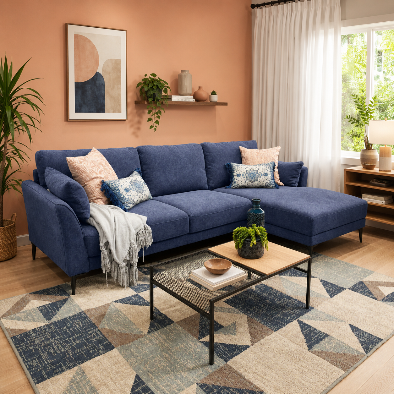 Sala Rinconera Ziam Microfibra Azul