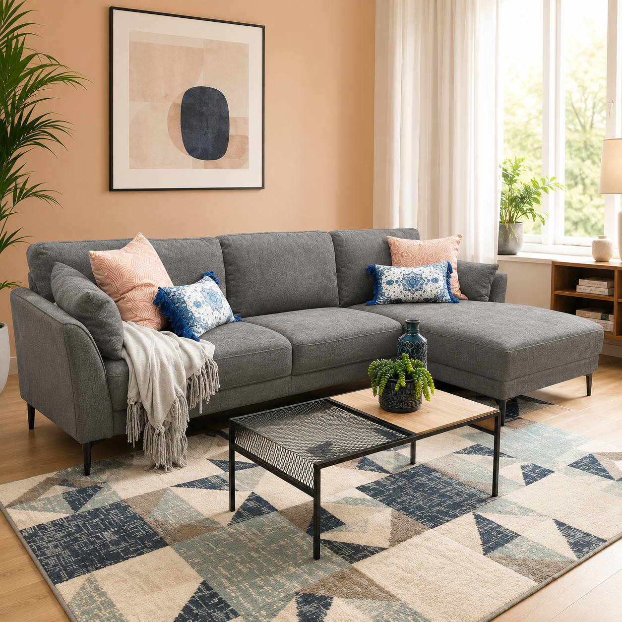 Sala Rinconera Ziam Microfibra Gris
