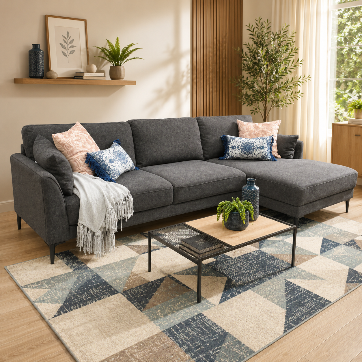 Sala Rinconera Ziam Microfibra Negro