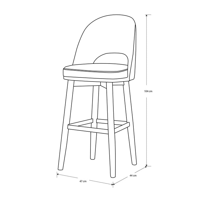 Silla Bar Versalles Velvet Beige, Champaña