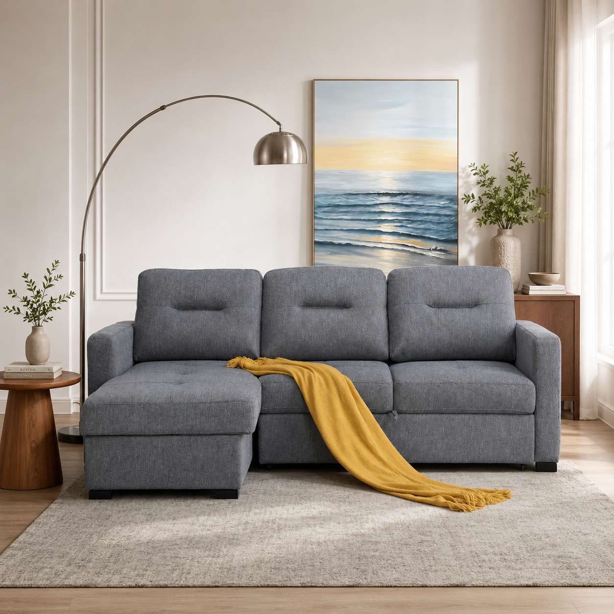Sofá Cama Pantry Microfibra Gris