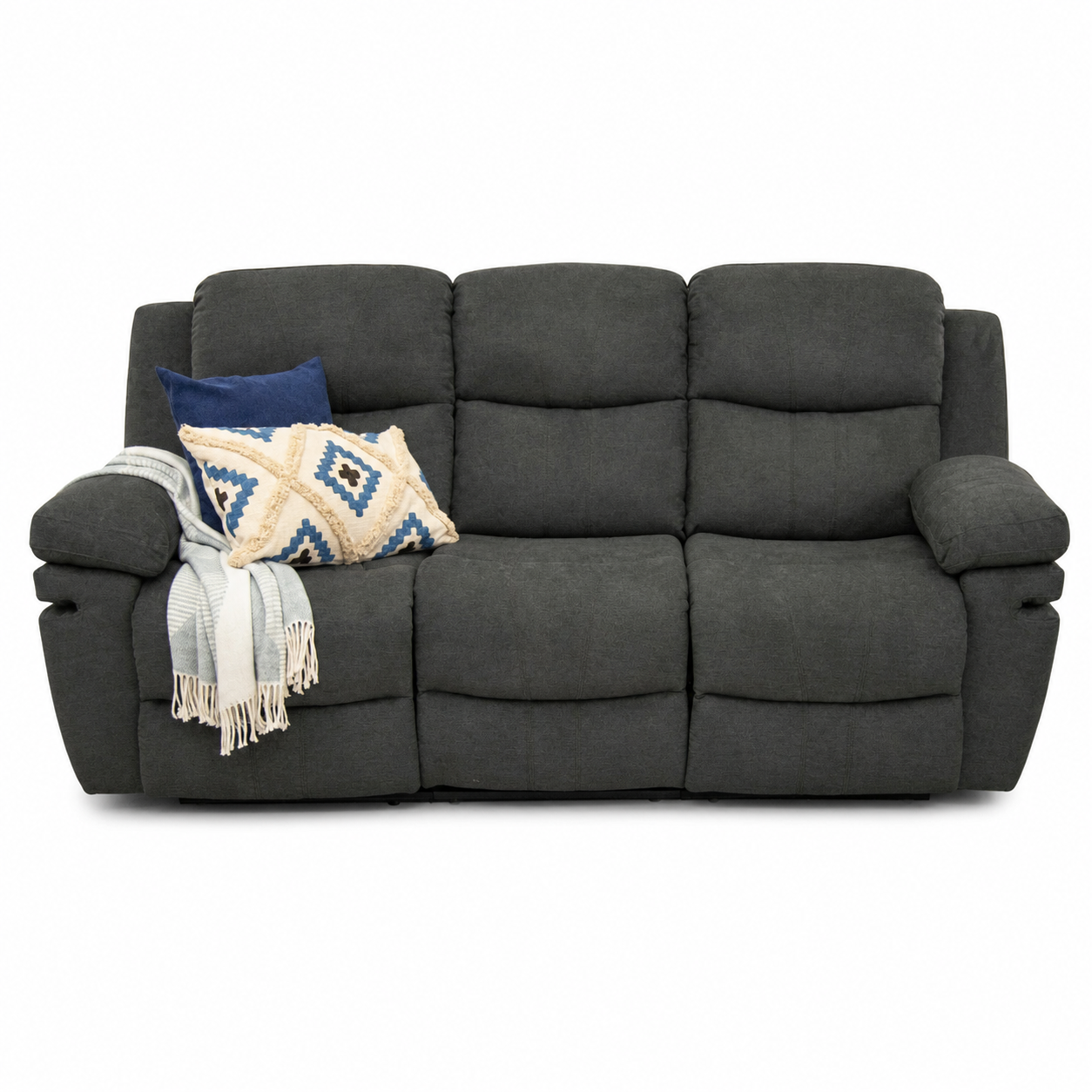 Sofá Reclinable  3 Ptos Nordis Gris Plomo